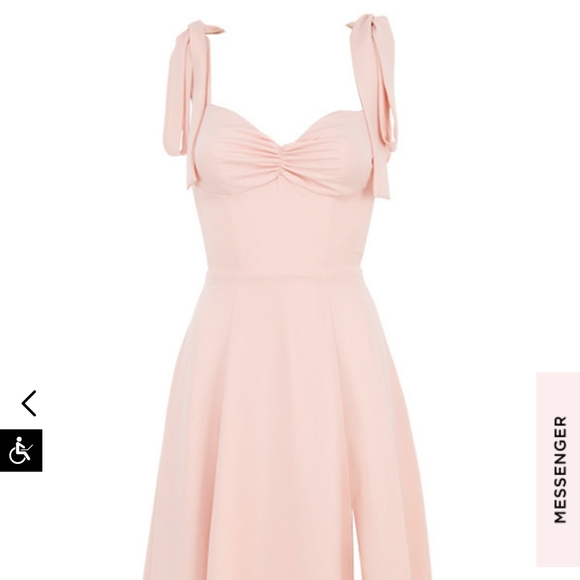 House of CB Blush Pink Midi Dress with Tie Straps - Picture 2 of 6